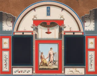 Roomalaisen talon seinämaalaus Villa Negronin alueelta Roomassa, Adonis ja nuorukainen. 1779
