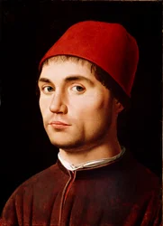 Miehen muotokuva tai omakuva Antonello di Antonio dit Antonello da Messina (1430-1479) 1473 cm. 35,5x25,5 Lontoo, National Gallery