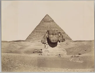 Sphinx et la Pyramide de Chephren (albumin hopeakuva)