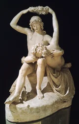 Antonio Canovan (1757-1822) Venus kruunaava rakkaus, malli kipsistä