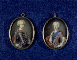 Prinssi Henry Benedict Stuart (1725-1807) ja prinssi Charles Edward Stuart (1720-88), n. 1734 (öljy norsunluun)