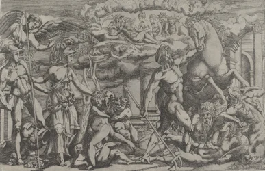 Kilpailu Neptunuksen ja Athenen välillä, 1540-45.