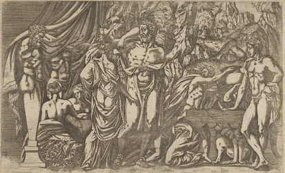 Hercules pukeutunut naiseksi, 1540-45.