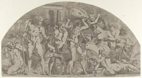 Meleager tuo villisian pään Atalantaan, 1540-45.