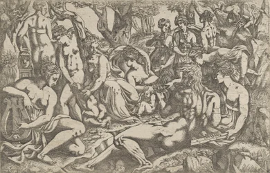Muses Parnassus-vuoren juurella, 1540-45.
