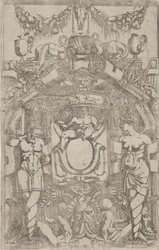 Koriste, jossa on pieni tyhjä soikea, 1540-45.