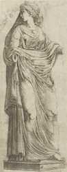 Nainen kääntyi oikealle, 1540-45.