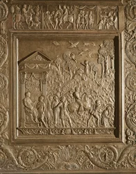 Pyhän Paavalin marttyyrikuolema, yksityiskohta basilikan keskiovesta, koristeltu 1439-45 (pronssi) (katso myös 247330-247337)