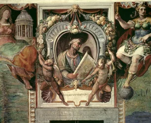 Amerigo Vespucci (1452-1512) "Sala del Mappamondosta" (Maailman karttahalli) (fresko)