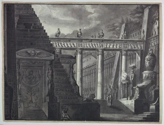 Lavastus, Egyptin temppelin piha