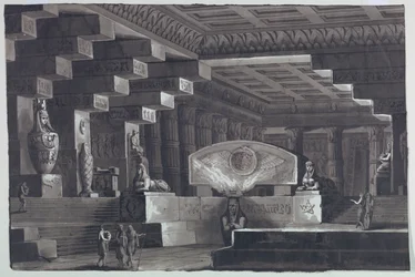Lavastus, Egyptin temppelin sisustus