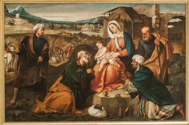 Adoration of the Magi (öljy kankaalle)