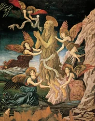Egyptin Marian taivaaseenastumis tai Pyhän Maria Magdaleenan taivaaseenastuminen, Antonio Benci tunnetaan nimellä Pollaiuolo (1431-n. 1498), öljyä ja temperaa puussa