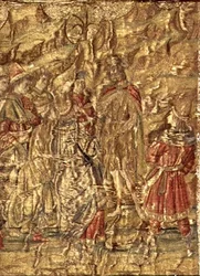 Ang Pagpupulong sa pagitan ni St. John the Baptist at ng Tax Collectors, tapestry na naglalarawan sa buhay ng santo (textile)finn