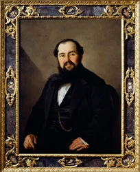 Giuseppe Vitin (1816-1860), italialaisen matkailijan ja kauppiaan muotokuva, Antonio Puccinellin (1822-1897) maalaus