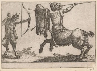 Kentauri hyökkää satyyriä vastaan Fighting Animals (sarjan nimi)