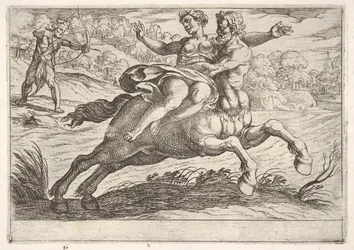 Nessus yrittää kaapata Dejaniraa Herculesilta: Nessus pidättelee Dejaniran selällään wh..., 1608.