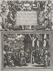 Levy 18: Kuvitus Canto XVIII:sta Torquato Tasson teoksesta "Gerusalemme liberat...", n. 1590-1630.