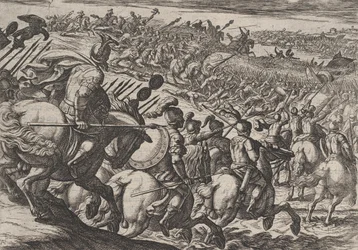 Levy 25: Rooman komentaja Cerialis hyökkää Trierin lähellä, julkaisusta The War of the Rooms Agai..., 1611.
