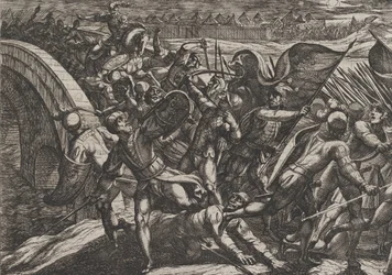 Levy 27: Hollantilaiset Moselin roomalaisen leirin yllätyshyökkäyksen aikana, The Wa..., 1611.