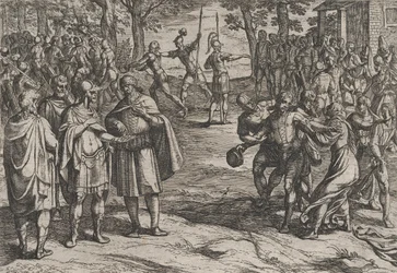 Levy 2: Roomalaiset ottivat vanhoja hollantilaisia miehiä panttivangeiksi ja viettelevät nuoria, sodasta..., 1611.