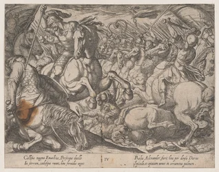 Levy 4: Aleksanteri taistelee persialaisia vastaan, Aleksanteri Suuren teoista, 1608.