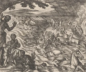 Levy 7: The Flood Diluvium., Ovidiuksen teoksesta "Metamorphoses", 1606.