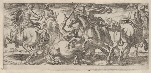 Kuusi ratsuväkeä taistelussa, Battle Scenes I:stä, n. 1590-1630.