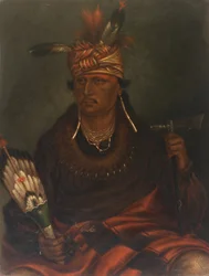 Chetan-woa-kutoa-mang Haukka, joka metsästää kävelyä, n. 1887.