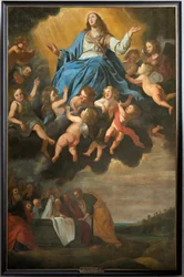 Seurakuntakirkko (Saint Eligius Parish Church). maalaus. "Maria taivaaseenastuminen". Anthony van den Heuvel.