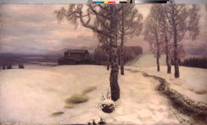 Kevään henkäys - Appolinari Mikhaylovich Vasnetsovin (1856-1933) maalaus öljy kankaalle