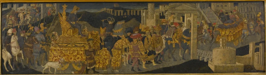 Scipio Africanuksen voitto (tempera kultaa ja hopeaa paneelissa)