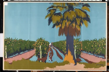Herukkaviinien kastelu - Australia (väri litho)