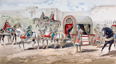 Hevosvetoinen kuninkaallinen valmentaja 800-luvulta, 1886
