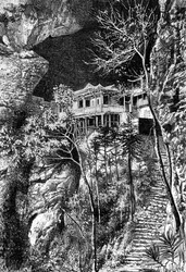 Buddhalainen luostari, Yuen-Fu Minilla, Fuchu-Fun eteläpuolella, c1890
