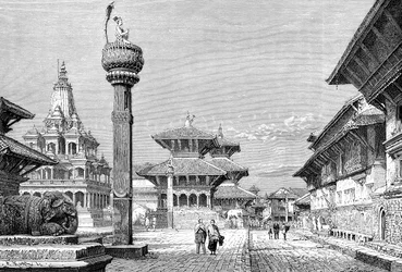 Temppelit Patanissa Nepalissa, 1895.