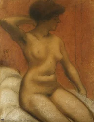 Istuva alaston
