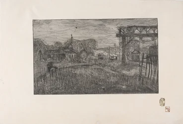 La Gare de Valmondois (Valmondoisin rautatieasema) 1893 (etsaus ja ruletti)