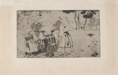 La Ronde de Pont-Aven (A Dança em Pont-Aven) 1891 (gravura, água-tinta e ponta seca) finlandês