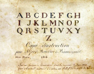 Kansilehti, "A French Alphabet Book of 1814", pub. Kirjailija: Charles Plante Fine Arts