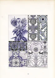 Ruiskaunokki Ornamentti Studies in Blue Tones (litografia)