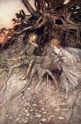 Olen se iloinen yön vaeltaja, kuvitus William Shakespearen "Kesäyön unelmasta"