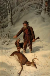 Kapteeni Parker hiipimismetsästyksellä lumessa, 1881