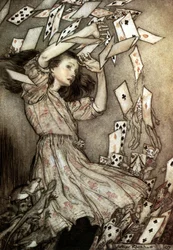 Liisa seikkailut ihmemaassa (alias Alice Trough The Looking Glass), Lewis Carroll, kuvitus Arthur Rackham vuonna 1907