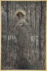 Rehellinen Helena, joka kiihottaa yötä enemmän kuin kaikki te tuliset oot ja valosilmät, kuvitus William Shakespearen "Kesäyön unelmasta", 1908