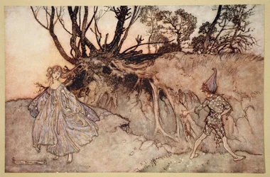 Miten nyt henki! kuihtua vaeltaa, kuvitus William Shakespearen "Kesäyön unelmasta", 1908