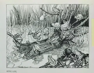 King Log, kuvitus teoksesta "Aesop