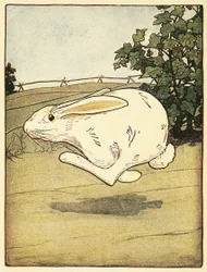 Peter ei koskaan lopettanut juoksemista, pubista The Tale of Peter Rabbit. 1916 (väri litho)