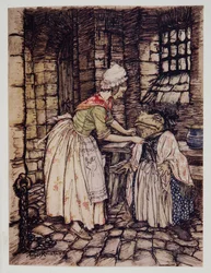 Hän järjesti huivin ammattitaidolla ja sidoi ruosteisen konepellin nauhat hänen leuan alle, Kenneth Grahamen (1859 - 1932) pubista Wind in the Willows. 1940