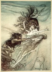 "Reinneidot kiusaamassa Alberichia", 1910.